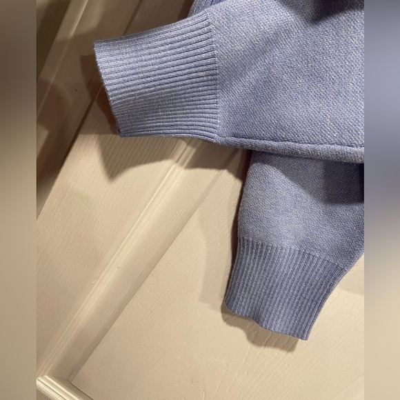 NWT No Boundaries Size M Blue Crew Neck Long Sleeve Soft Sweater Cherries Bow - Picture 2 of 11